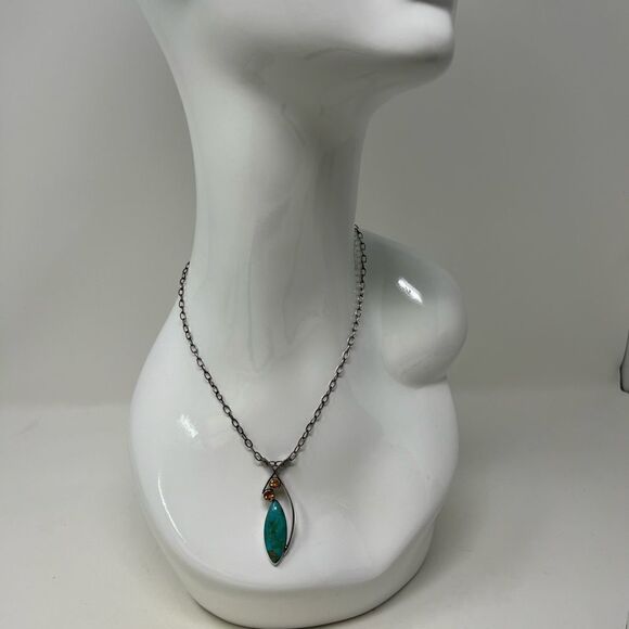 Jay King DTR .925 Turquoise and Citrine necklace. - Picture 1 of 8